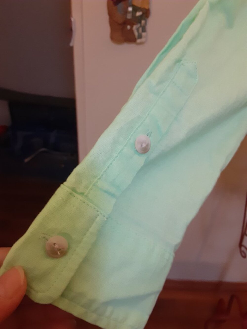 Universal Thread Co lime green cropped fit Long sleeved collared shirt XS - Picture 8 of 15